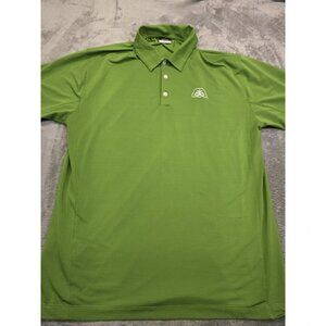 Nike Golf Dri-Fit Polo Mens XL Green 3 Button Pioneer Logo's‎ 354055-330